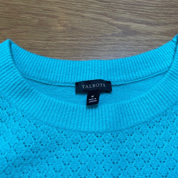 Talbots Cable/Pointelle Long Sleeved Sweater Size M - Picture 8 of 11